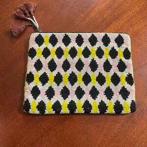 Anthropologie: Geometric Beaded Clutch with Tassel